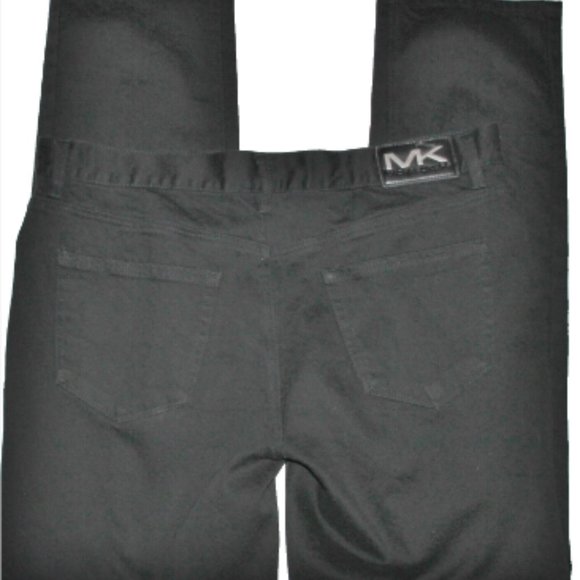 MINT Michael Kors 5 Pocket Cotton Stretch Slim Straight Black Jeans 36 X 32 - Picture 6 of 7